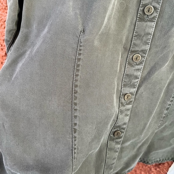 Women’s Marsh Landing Button Down Utility Shirt Green 100% Lyocell - Picture 3 of 7